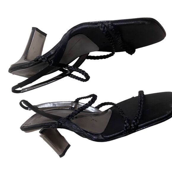 Unusable size 8.5 black heeled sandals excellent condition see pics - Picture 3 of 4